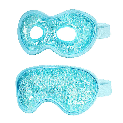 Luxtude Gel Eye Mask 2PCS, Reusable Cooling Masks for Sleeping, Hot Cold Ice Pack, Frozen Compress Puffiness/Dark Circles/Headaches/Migraines/Eye Bags/Stress Relief (Blue) 2000 counts - Blue