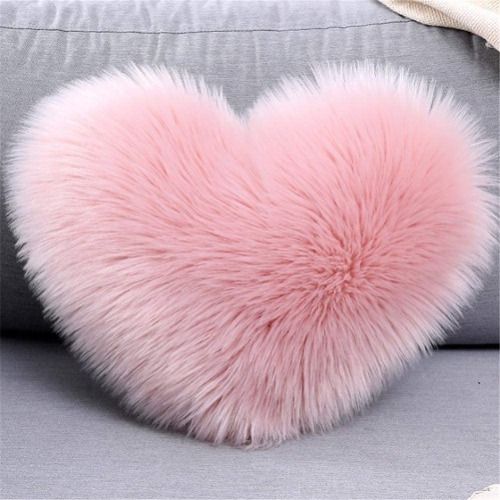 Yanyan Cushions Covers Fluffy Pillow Washable Heart Shaped Soft Decorative Cushion Pads for Living Room Sofa Bedroom 【Pillow + Cushion Cover】 (Pink) - Pink