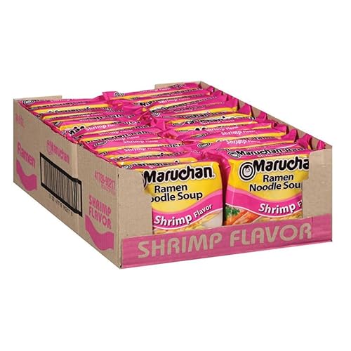 Maruchan Ramen Shrimp, Instant Ramen Noodles, Ready to Eat Meals, 3 Oz, 24 Count - Shrimp