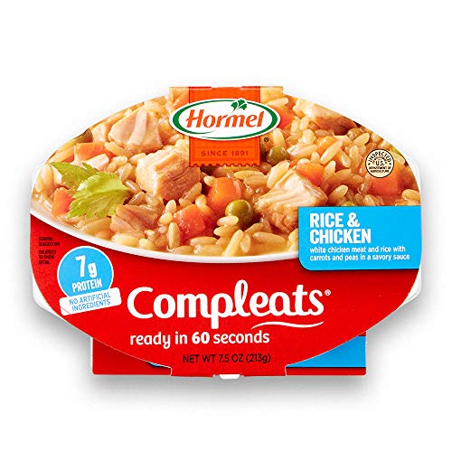 HORMEL COMPLEATS Rice & Chicken Microwave Tray, 7.5 Ounces (Pack of 7) - Rice & Chicken