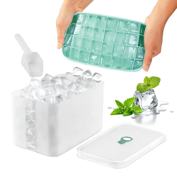 Ice Cube Tray with Lid and Bin 