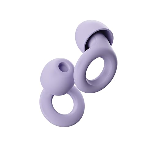 Loop Quiet - Ear Plugs for Sleep – Super Soft, Reusable Hearing Protection in Flexible Silicone for Noise Reduction & Flights - 8 Ear Tips in XS/S/M/L - SNR 24dB & NRR 14 Noise Cancelling - Violet - Violet