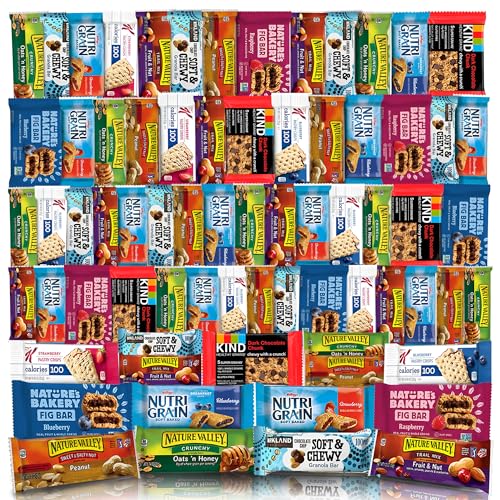 Healthy Snacks, Healthy Mixed Snack Box & Snacks Gift Variety Pack – Arrangement for Grab and go, work, office or Home – Granola Bars, Care Package (66 Count) - Peanut Chocolate Honey Sweet Salty Sweet Peanut - 66 Piece Assortment