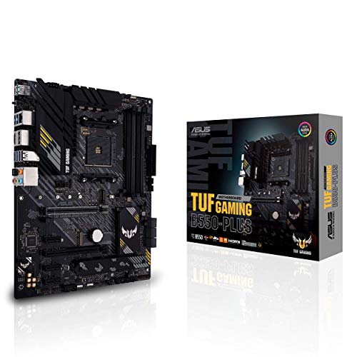 ASUS TUF GAMING B550 PLUS – Carte mère AMD B550 Ryzen AM4, ATX, PCIe 4.0, 2xM.2, 10 phases d'alimentation DrMOS, DDR4 4400, Ethernet Intel 2.5Gb, HDMI, DisplayPort, USB 3.2 G.2 Type-A/C, Aura Sync RGB - B550 - TUF GAMING B550-PLUS