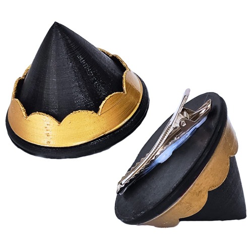 Pair of Anime Spy Anya Forger Hair Clips 3D Printed Hard Subject 007 Horns Black Cosplay Props Halloween Hair Accessories - Black Hard PVC Material