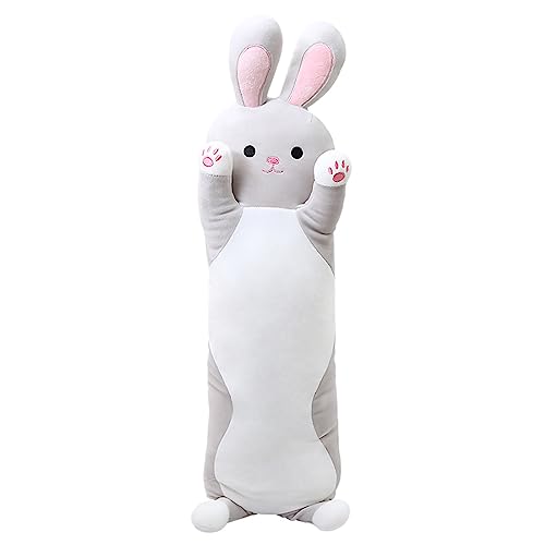 Yeqivo Long Rabbit Plush, Soft Long Stuffed Rabbits Cute Long Grey Bunny Hugging Plush Rabbit Stuffed Animal Gift for Kids(Grey Rabbit,43.3inch/110cm) - Grey Rabbit - 110cm