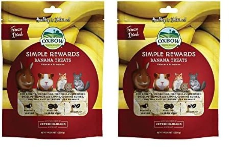 Oxbow Simple Rewards Freeze Dried Banana Treats for Rabbits, Guinea Pigs, Chinchillas, and Small Pets (Pack of 2) - Banana - 1 Fl Oz (Pack of 2)