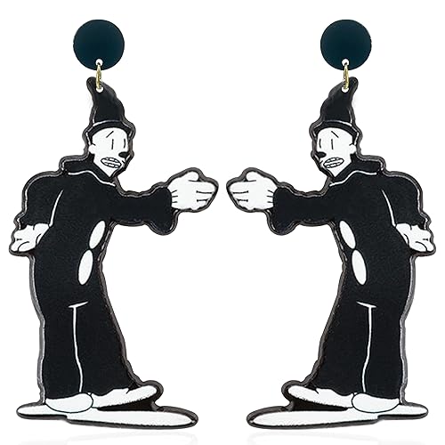 CWVHQ Clown Earring Funny Weird Aesthetic Acrylic Earrings Circus Carnival Earrings Clown Lover Gift for Women - black