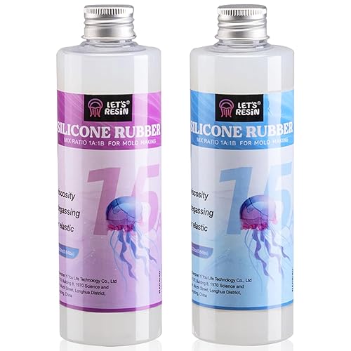 LET'S RESIN Silicone Mold Making Kit-Translucent Silicone Rubber Non-Toxic Liquid Mold Making Silicone-20.46oz Super Elastic Molding Silicone-Ideal for 3D Molds,Resin Molds,Silicone Molds-4H Fast Cure