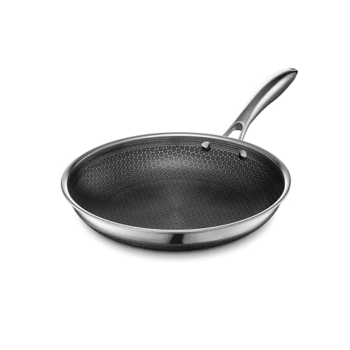 HexClad Hybrid Nonstick Frying Pan, 10-Inch, Stay-Cool Handle, Dishwasher and Oven-Safe, Induction Ready, Compatible with All Cooktops - 10-inch - Pan