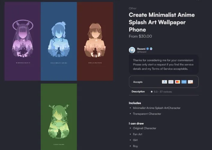 Minimalist Anime Splash Art