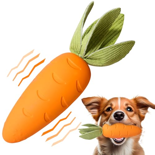 Verla Easter Carrot Dog Toys Squeaky Dog Toys Indestructible Dog Toys for Boredom Small Medium Large Dogs Training Interactive Dog Toys Dog Chew Toys Teething Toys for Easter Present Birthday Gift