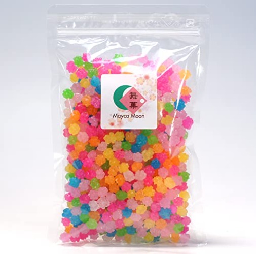 Mayca Moon Konpeito Japanese Tiny Sugar Candy Crystal type 200g (Rainbow) - Rainbow
