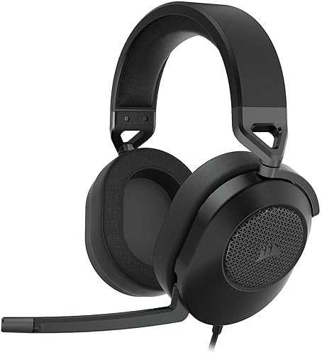 CORSAIR HS65 SURROUND Multiplatform Wired Gaming Headset – Dolby Atmos – SonarWorks SoundID – iCUE Compatible – PC, Mac, PS5, PS4, Xbox, Nintendo Switch, Mobile – Carbon - HS65 Surround - Carbon