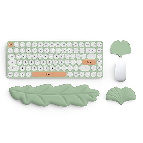 Leaf Shaped Keyboard Wrist Rest Pad Set