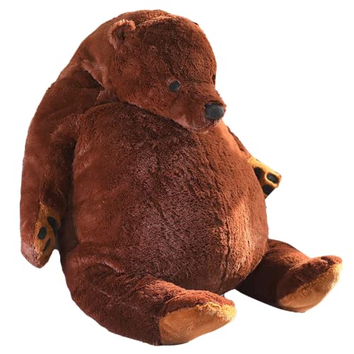 Yeqivo Giant Djungelskog Bear Huge Brown Bear, Simulation Giant Stuffed Bear Soft Big Bear Plush Toy Gifts for Kids Girlfriend(Brown, 31.5inch/80cm) - Brown - 80cm