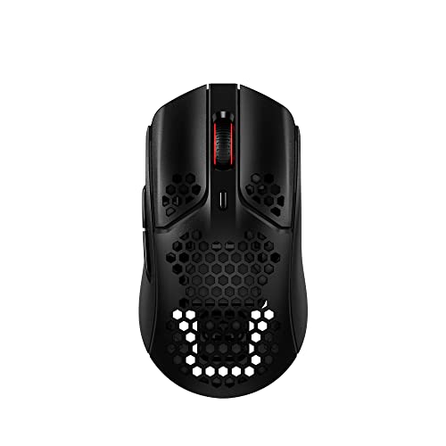 HyperX Pulsefire Haste – Wireless Gaming Mouse – Ultra Lightweight, 61g, 100 Hour Battery Life, 2.4Ghz Wireless, Honeycomb Shell, Hex Design, Up to 16000 DPI, 6 Programmable Buttons – Black - Black - Wireless - Pulsefire Haste