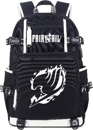 Roffatide Anime Fairy Tail Sac à Dos Lumineux Cosplay Livre Sac Sac à Dos pour Ordinateur Portable avec Port de Charge USB et Port Casque