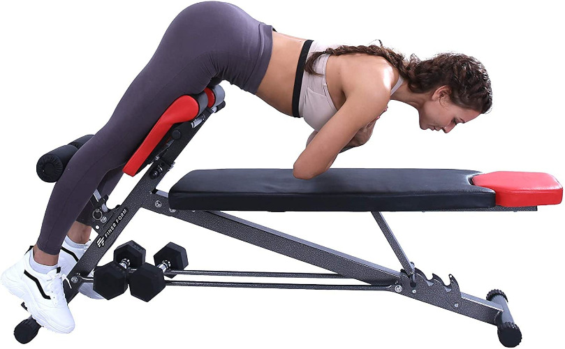 Banc de musculation multifonctionnel Finer Form - banc de musculation réglable pour développé couché, extensions de dos et redressements assis. Utilisez-le comme banc assis, décliné ou plat.
