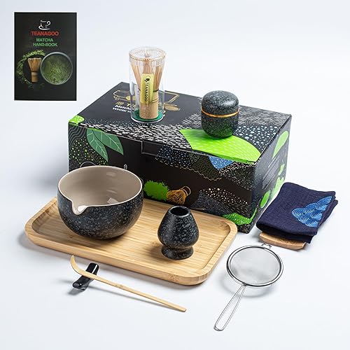 TEANAGOO 10 pc Matcha Whisk Starter Set - Charcoal Black 3 🍵
