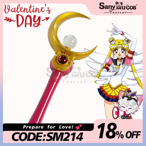 【In Stock】Anime Sailor Moon Cosplay Sailor Moon Usagi Tsukino Transformation Rod Cosplay Prop