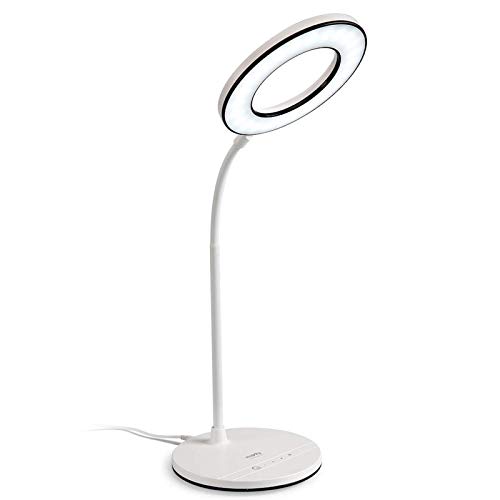 Miady LED Desk Lamp Eye-Caring Table Lamp, 3 Color Modes with 4 Levels of Brightness, Dimmable Office Lamp with Adapter, Touch Control Sensitive, 360° Flexible - MI-LDL05