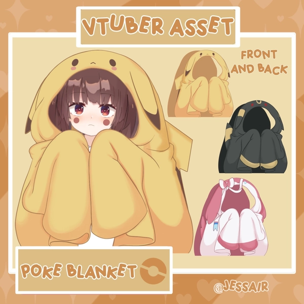 POKEMON VTUBER ASSETS cute blankets for 2d,3d,vroid models