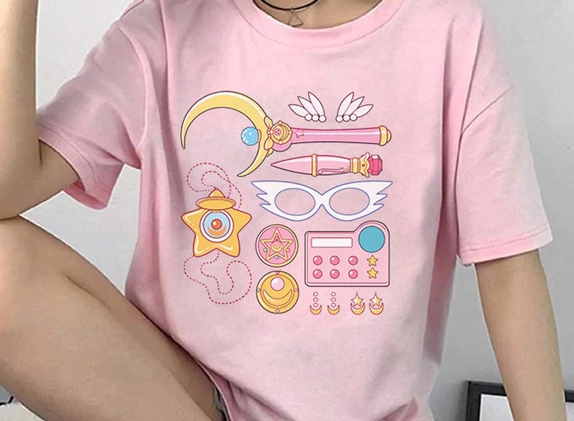 UNISEX Sailor Moon Shirts Kawaii Aesthetic Shirt Anime Clothing Harajuku Clothing Anime Tshirt Cute Shirt Anime Shirt Harajuku Moonie Kit