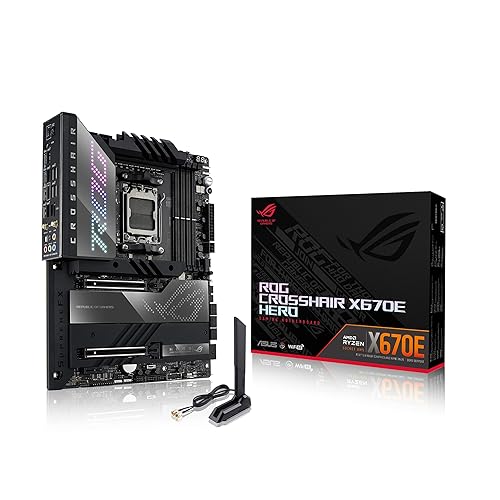 ASUS ROG Crosshair X670E Hero AMD X670 AM5 Ryzen™ Desktop 9000 8000 & 7000 ATX Motherboard, 18 + 2 Power Stages, PCIe® 5.0, DDR5, 5X M.2 Slots, USB 3.2 Gen 2x2 with Quick Charge 4+, USB4®, Wi-Fi 6E
