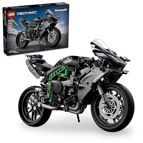 LEGO Technic Kawasaki Ninja H2R Motorcycle Toy - Building Toys for Kids, Boys & Girls, Ages 10+ - Kickstand for Display - Model Kit Birthday Gift - 42170 - Multicolor
