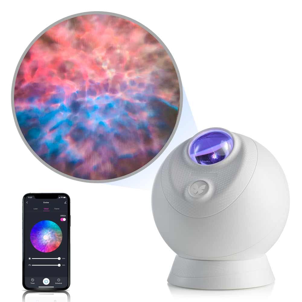 BlissLights Sky Lite Evolve Galaxy Projector - LED Blended Color Nebula Cloud, WiFi App, Home Theater and Night Light Gift (Cloud Only, No Stars)