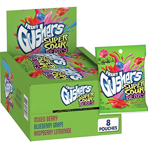 Gushers Super Sour Berry Fruit Flavored Snacks 8 Count