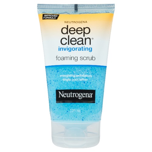 Neutrogena Deep Clean Invigorating Foaming Facial Scrub with Glycerin, Cooling & Exfoliating Gel Face Wash to Remove Dirt, Oil & Makeup, 4.2 fl. oz - 4.2 Fl Oz (Pack of 1)