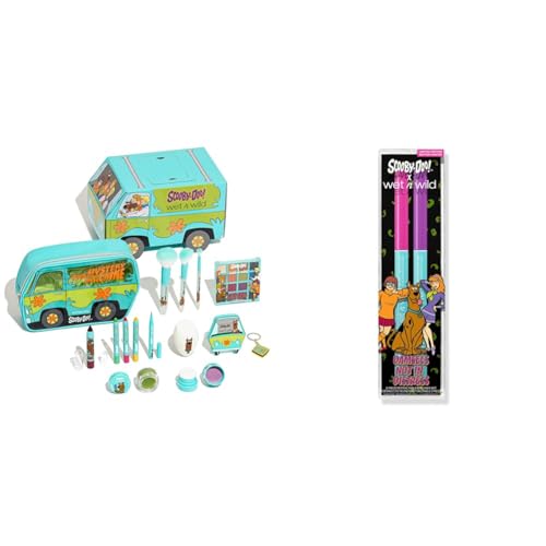 wet n wild Scooby Doo Limited Edition PR Box- Makeup Set with Brushes, and Palettes & Scooby Doo Collection Damsels Not In Distress 2-Piece Retractable Eyeliner Set - Makeup Set + Eyeliner Set