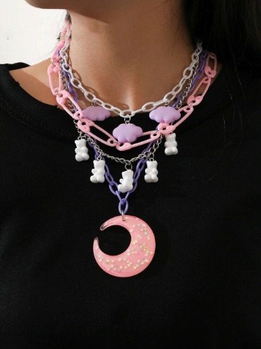 Candy Moon Decora Necklace - Moon Version