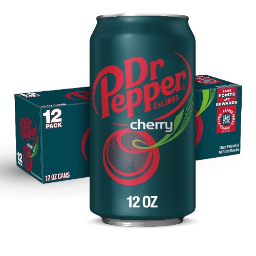 Dr Pepper Cherry Soda, 12 fl oz cans, 12 pack - Cherry