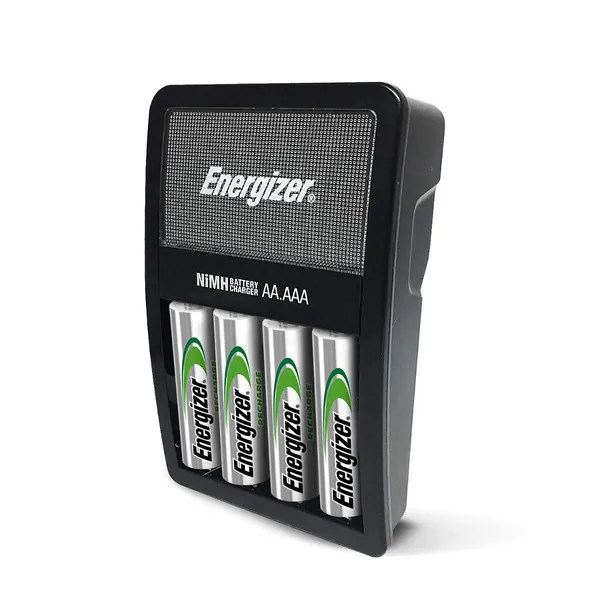 Energizer Rechargeable AA and AAA Battery Charger with 4 Rechargeable AA Batteries, Recharge Value Battery Charger for Double A Batteries and Triple A Batteries - Value Charger Value Charger AA & AAA