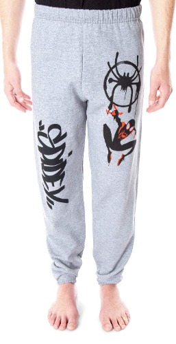 Marvel Mens' Spider-Man Into The Spider-Verse Spidey Miles Morales Sweatpants - Medium