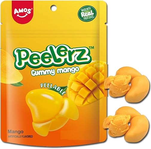 Amos Mango Peelerz Peelable Gummy Candy 170 Grams - Peelers Peeling Fruit Snacks Treats