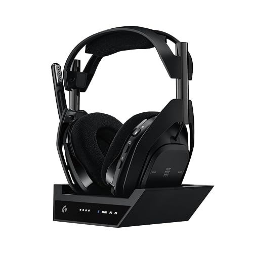 Logitech G Astro A50 X Omni-Platform Wireless Gaming Headset + Base Station for PS5, Xbox, PC: PLAYSYNC Video & Audio Switcher, HDMI 2.1 4K 120Hz VRR, <24 bit/48 kHz, 24hr Battery, 2.4GHz & BT - Black - Black - PLAYSYNC Video & Audio