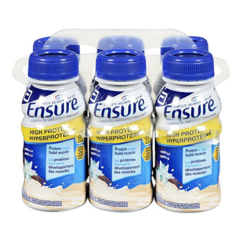 Ensure High Protein 12 g, Meal Replacement Shakes, Protein Shakes With Protein To Help Build Muscle, Vanilla, 6 x 235-mL Bottles