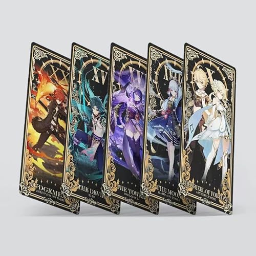 SUSLIFE 78 Pcs Tarot Cards for Genshin Impact Characters Deck Fortune Telling Game