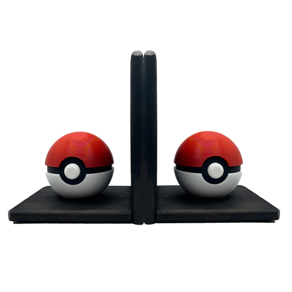 Pokeball Bookends/pokemon gift/handmade gift/book shelf/video game bookends/unique bookends/gift for book lover/geek gift
