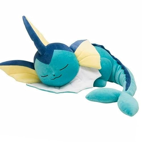 Sleeping Vaporeon Plush 20" Cute Cartoon Plush Toy Pillow,Kawaii Stuffed Pocket Monster Animal Eevee Squish Plushie Doll Toys Birthday Party Game Gift for Kids Children…