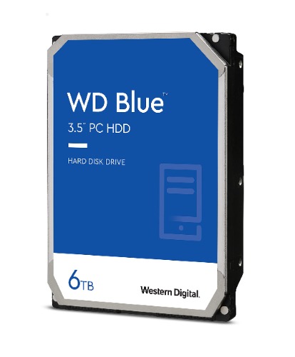 Western Digital 6TB WD Blue PC Internal Hard Drive HDD - 5400 RPM, SATA 6 Gb/s, 256 MB Cache, 3.5" - WD60EZAZ