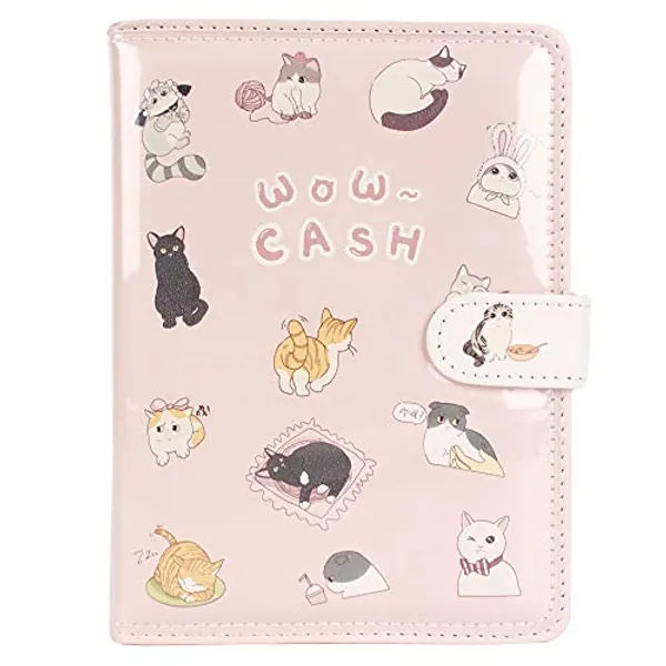 Aisi Student Cute Cartoon Cat Pattern Notebook Leather Cover Journal Diary Notepad (6533+A Style)