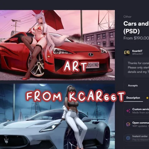 hot car and hot girl art hehe