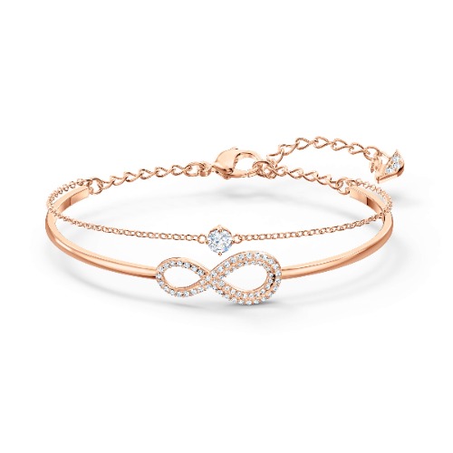 SWAROVSKI Women's Infinity Crystal Jewelry Collections, Rhodium & Rose Gold Tone Finish