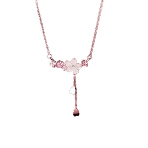 925 Sterling Silver Temperament Shell Flower Chian Heart Necklace For Women Wedding Party Fine S925 Jewelry