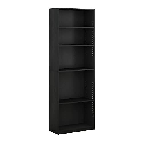 FURINNO JAYA Simply Home 5-Shelf Bookcase, 5-Tier, Black - Black - 5-Tier - Bookcase